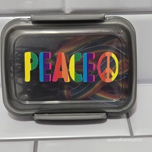 PEACE Stash Box  Boomer Designed Pride Rainbows Filled With Rainbow Paperclips